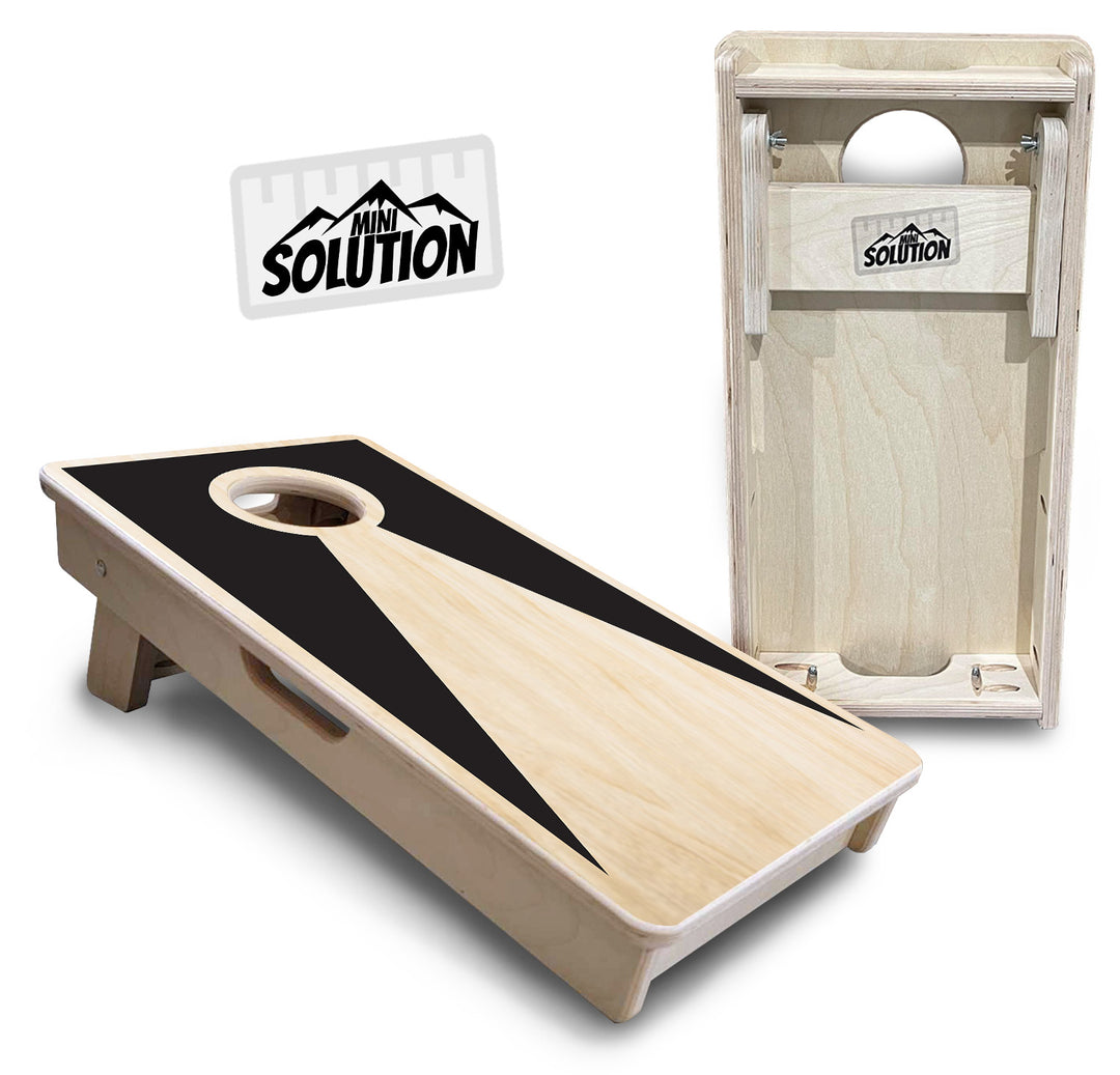 Mini Cornhole Boards - Black/Natural Keyhole