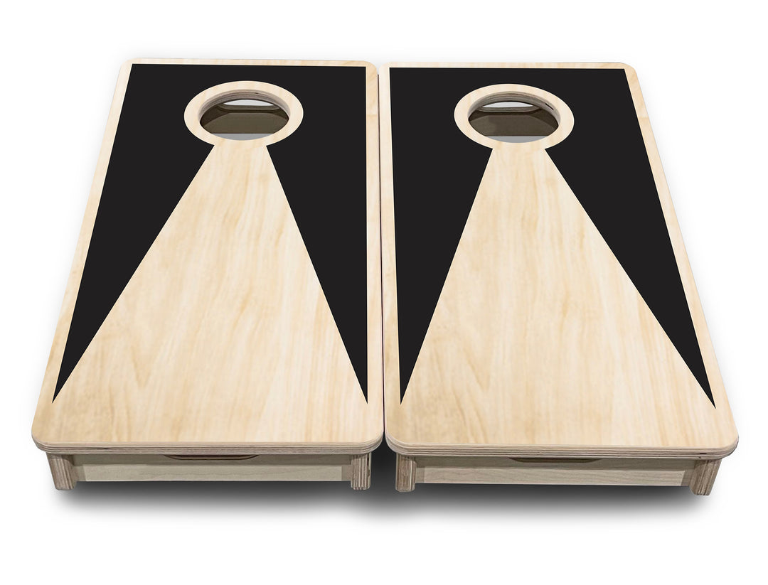 Mini Cornhole Boards - Black/Natural Keyhole