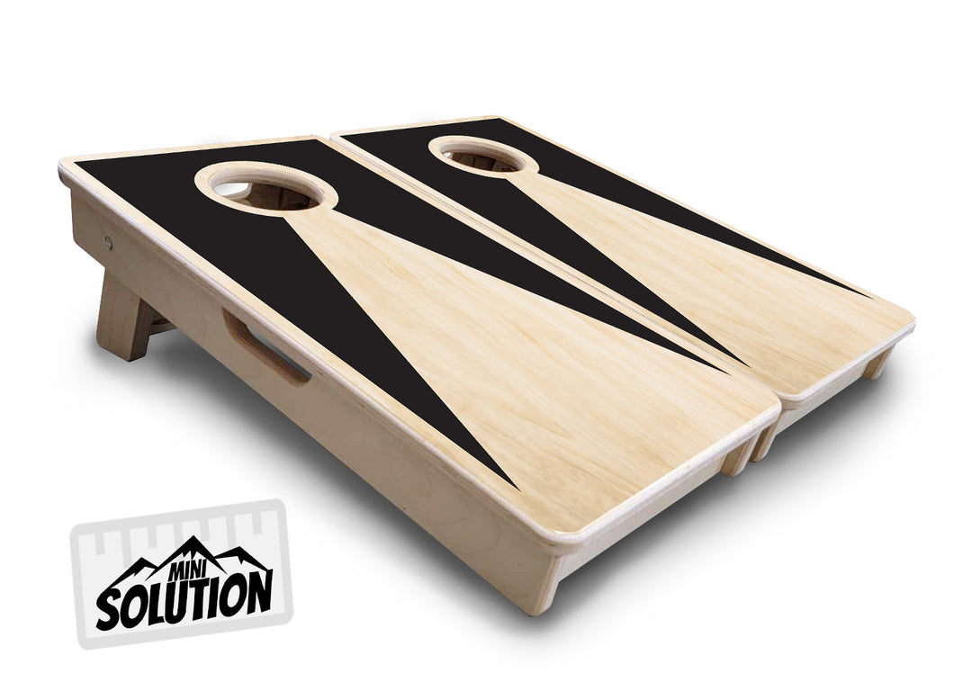 Mini Cornhole Boards - Black/Natural Keyhole