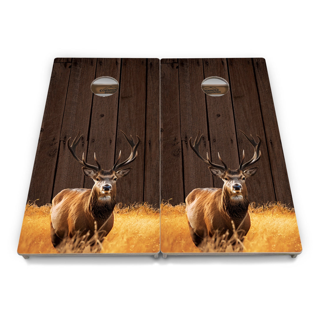 Barnwood Deer & Fish Flag Cornhole Boards – Tournament Series