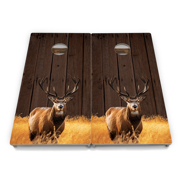 Barnwood Deer & Fish Flag Cornhole Boards – Tournament Series