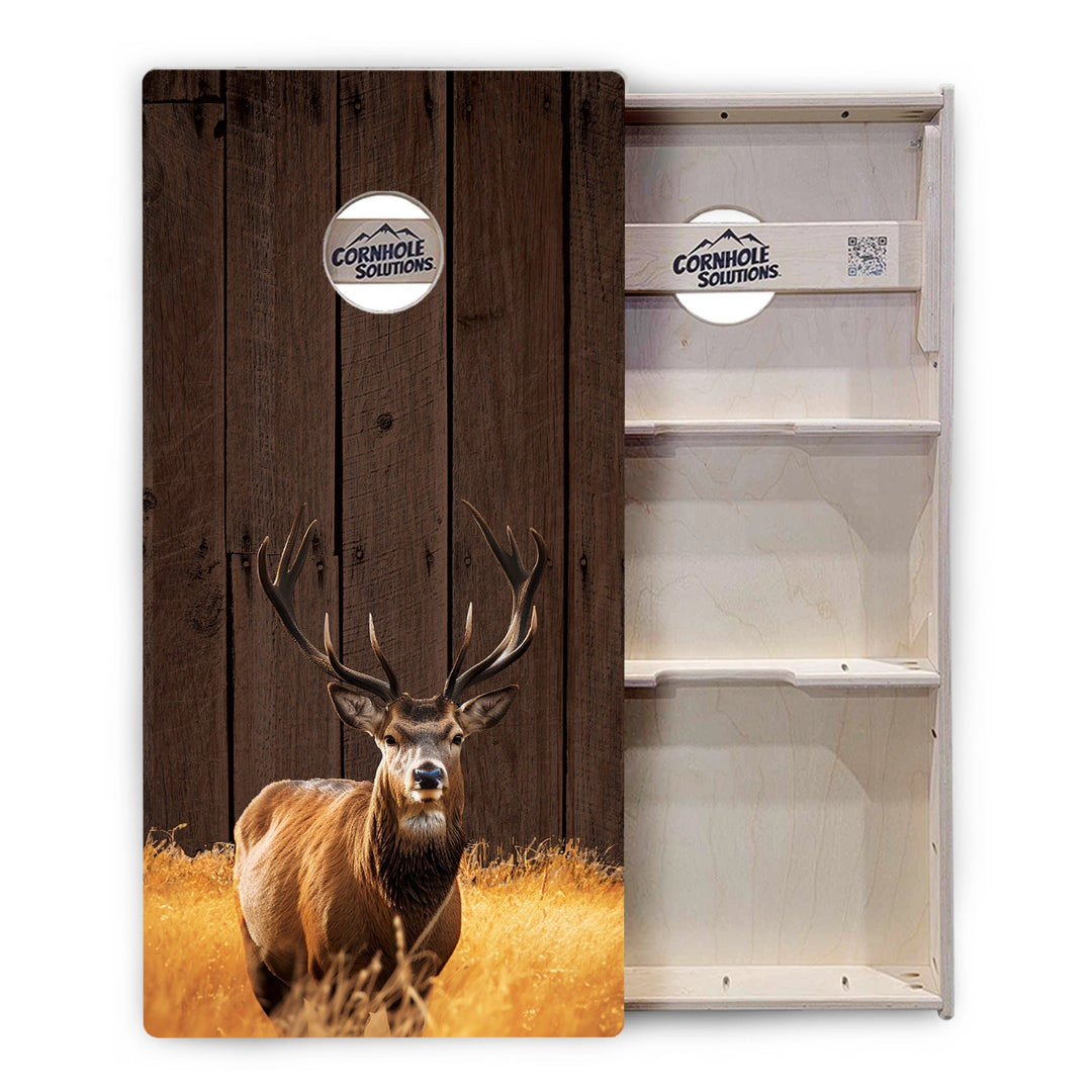 Barnwood Deer & Fish Flag Cornhole Boards – Tournament Series