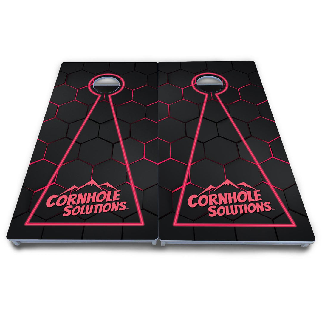 Glow Hole Black Cornhole Boards - All Weather Series