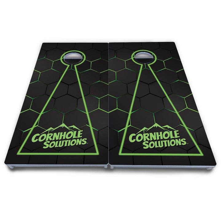 Glow Hole Black Cornhole Boards - All Weather Series