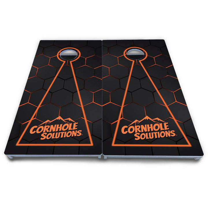 Glow Hole Black Cornhole Boards - All Weather Series