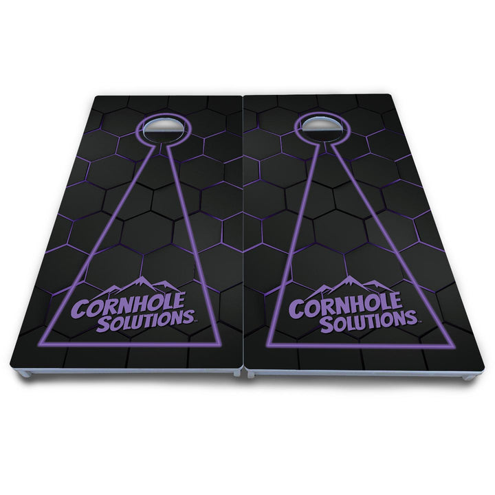 Glow Hole Black Cornhole Boards - All Weather Series