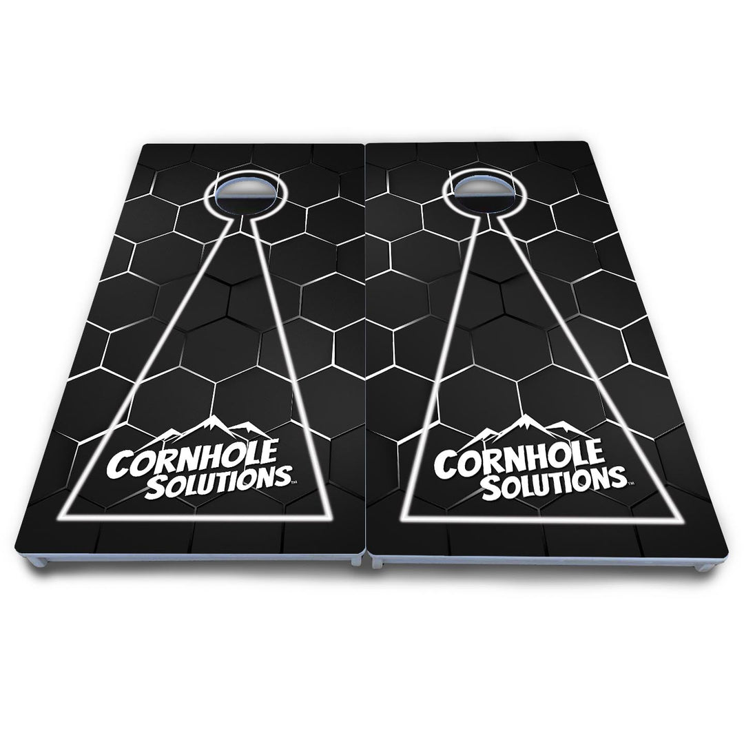 Glow Hole Black Cornhole Boards - All Weather Series