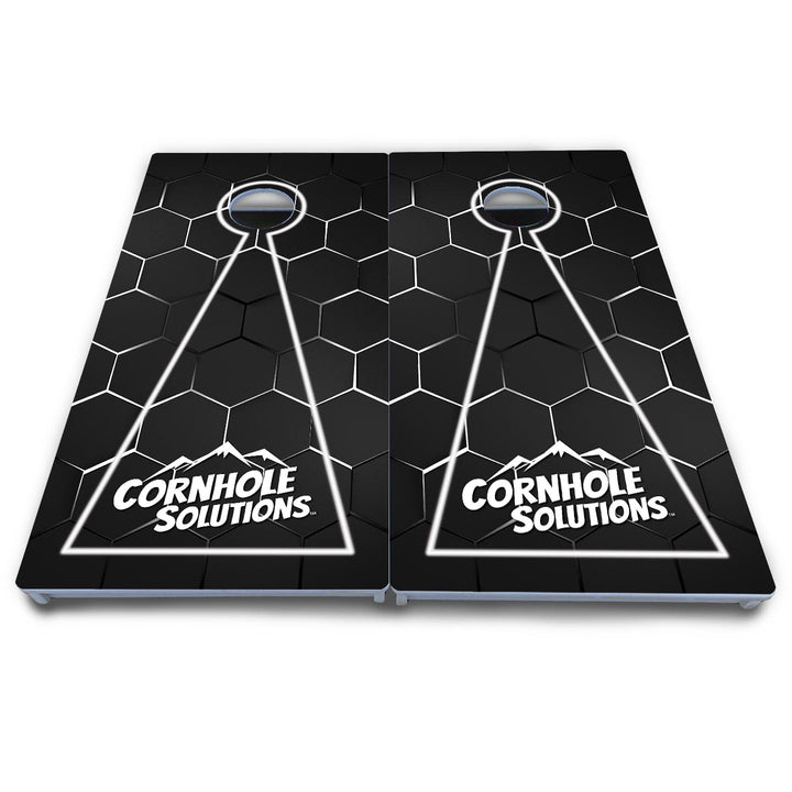 Glow Hole Black Cornhole Boards - All Weather Series