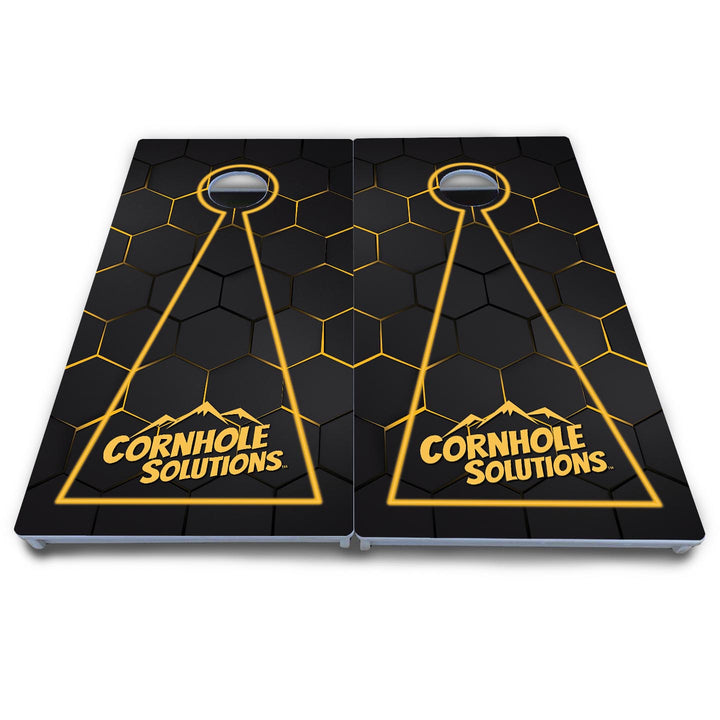 Glow Hole Black Cornhole Boards - All Weather Series