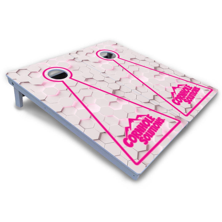 Glow Hole White Cornhole Boards - All Weather Series