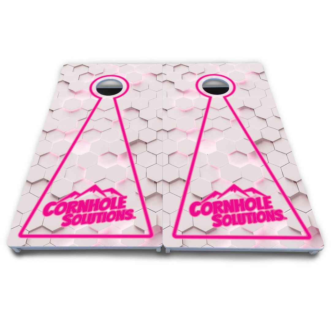 Glow Hole White Cornhole Boards - All Weather Series