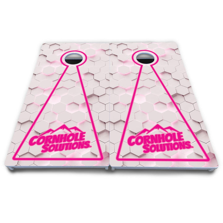 Glow Hole White Cornhole Boards - All Weather Series