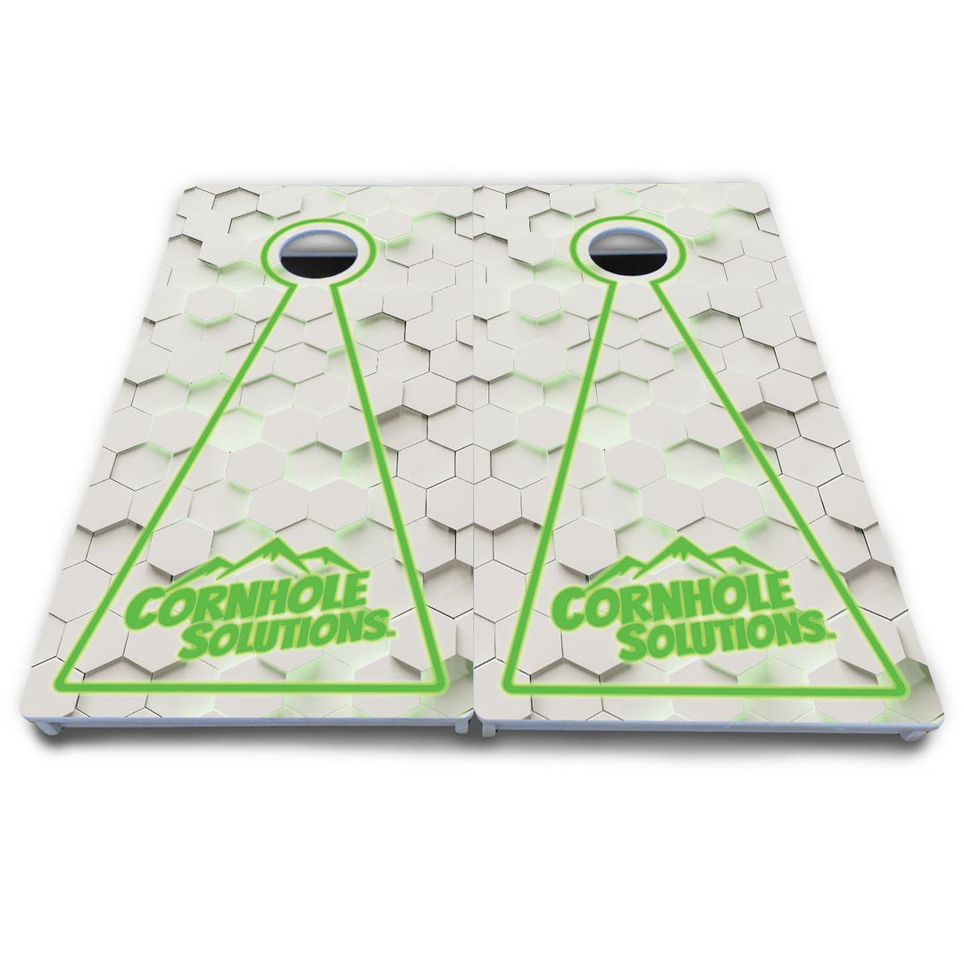 Glow Hole White Cornhole Boards - All Weather Series