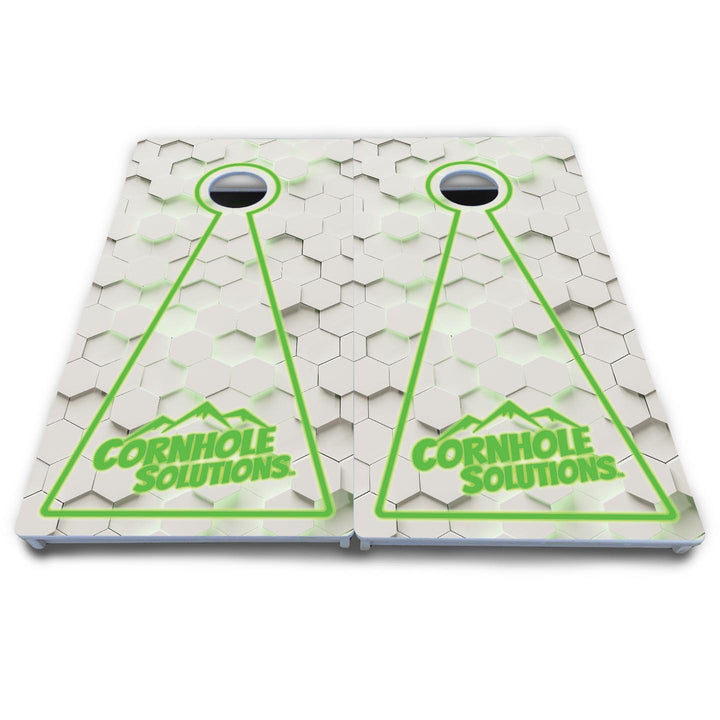 Glow Hole White Cornhole Boards - All Weather Series