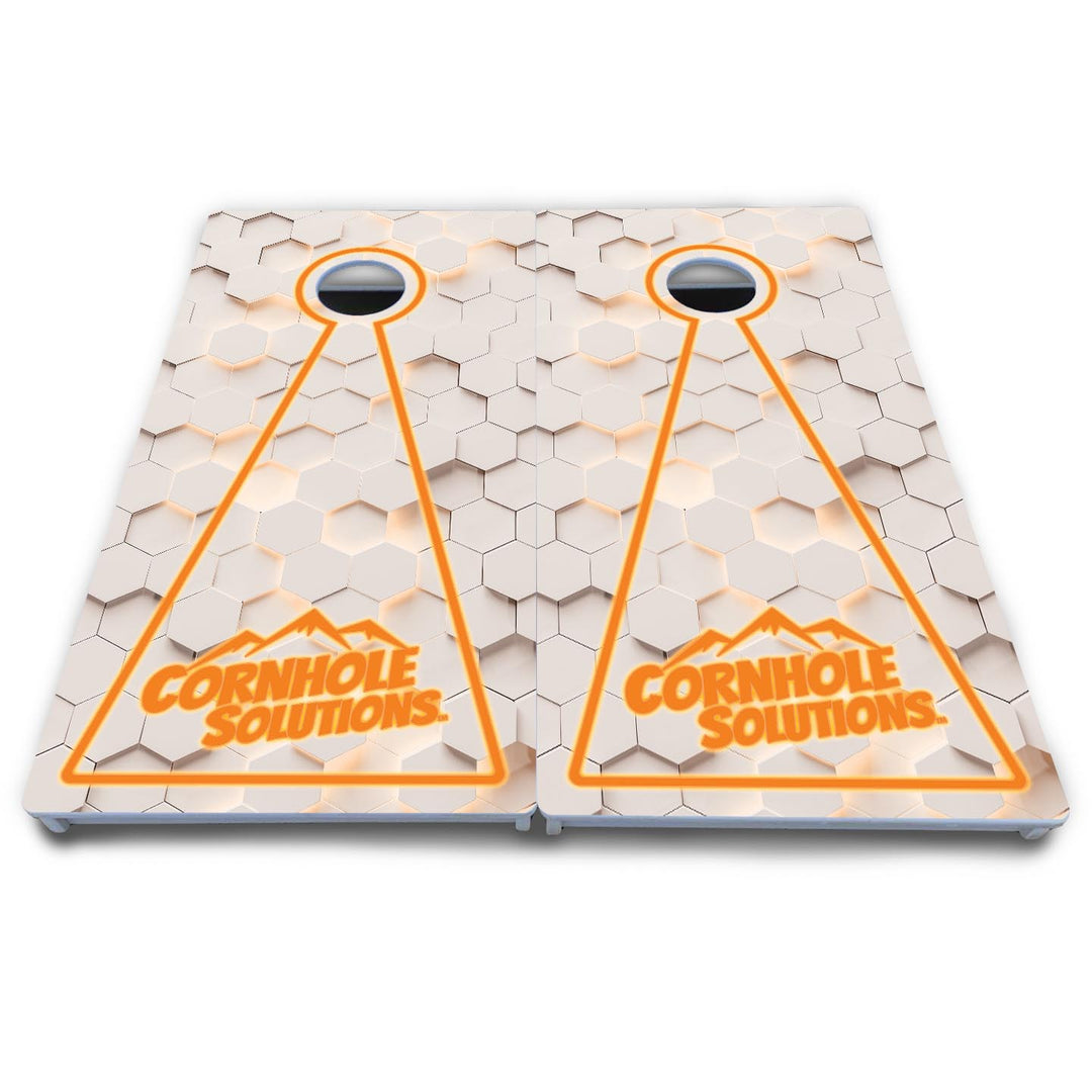 Glow Hole White Cornhole Boards - All Weather Series