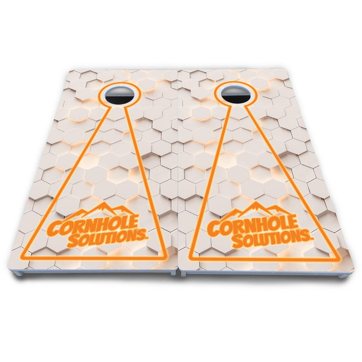 Glow Hole White Cornhole Boards - All Weather Series