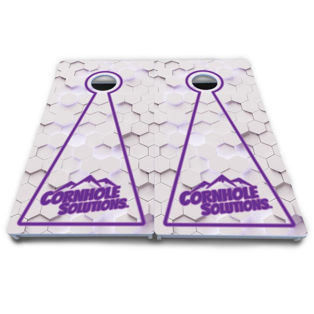 Glow Hole White Cornhole Boards - All Weather Series