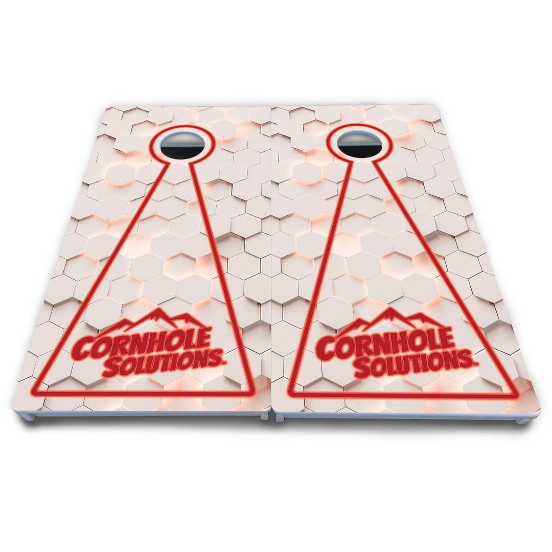 Glow Hole White Cornhole Boards - All Weather Series