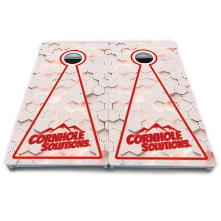 Glow Hole White Cornhole Boards - All Weather Series