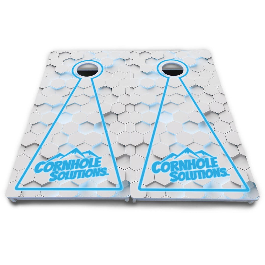 Glow Hole White Cornhole Boards - All Weather Series