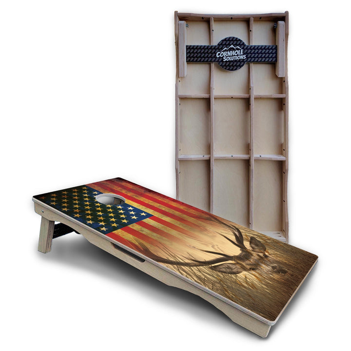 Red White & Blue Deer & Fish Cornhole Boards – Pro Lite or Pro Elite