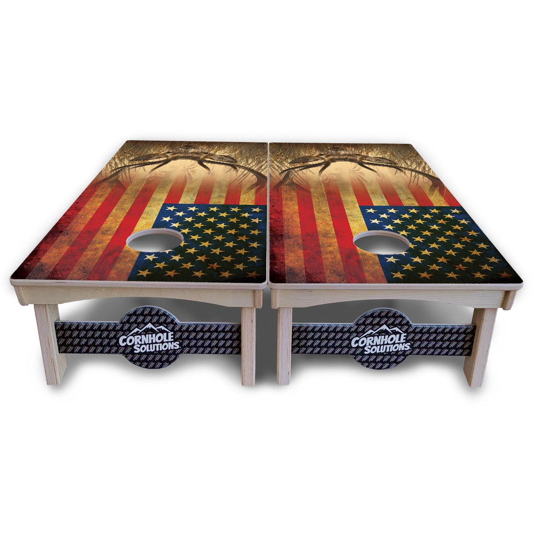 Red White & Blue Deer & Fish Cornhole Boards – Pro Lite or Pro Elite