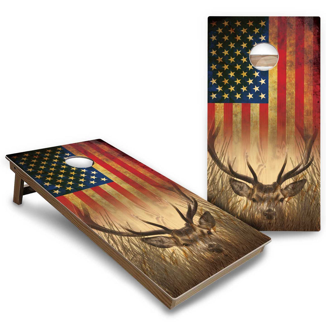 Hidden Deer & Fish Cornhole Boards - Backyard Series