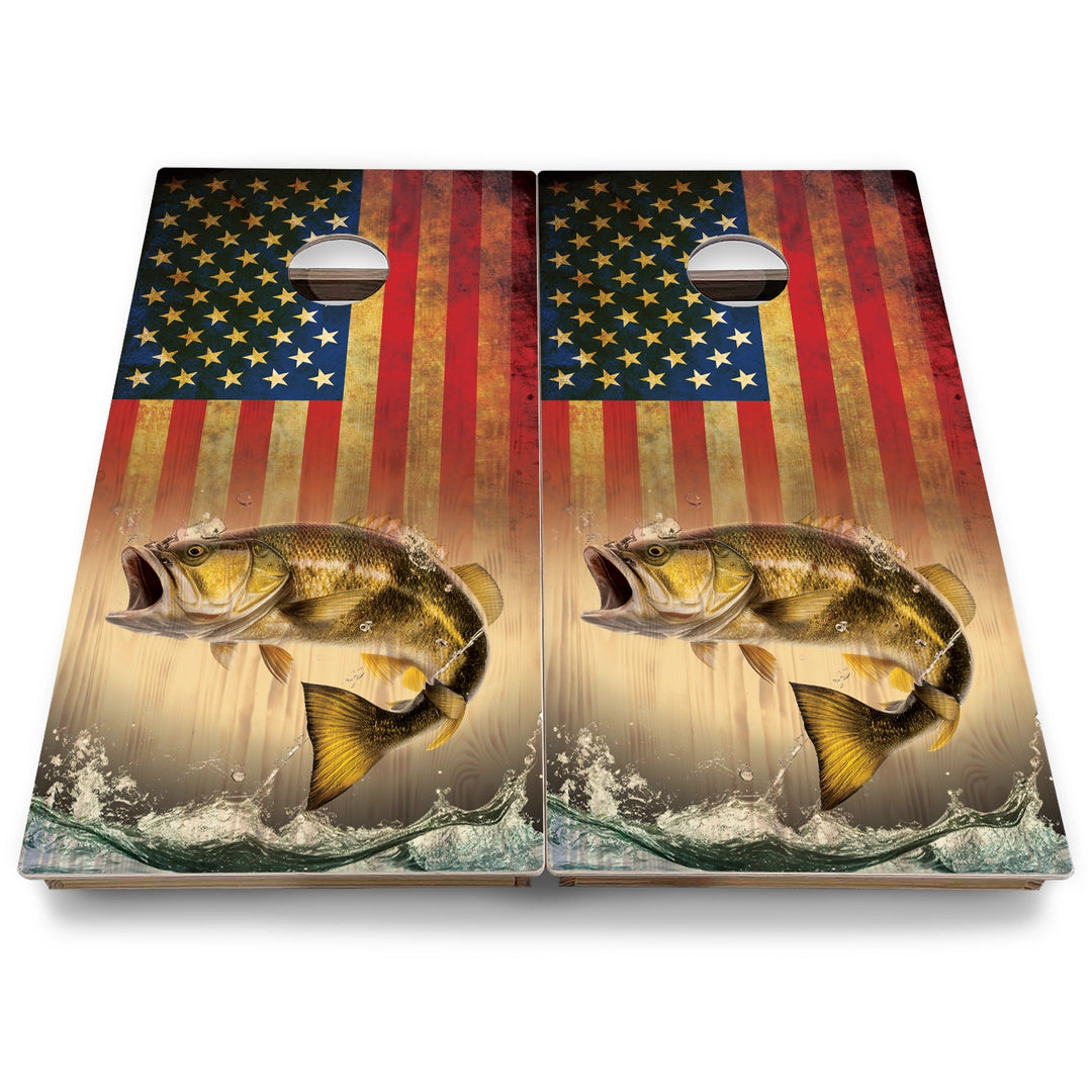 Hidden Deer & Fish Cornhole Boards - Backyard Series