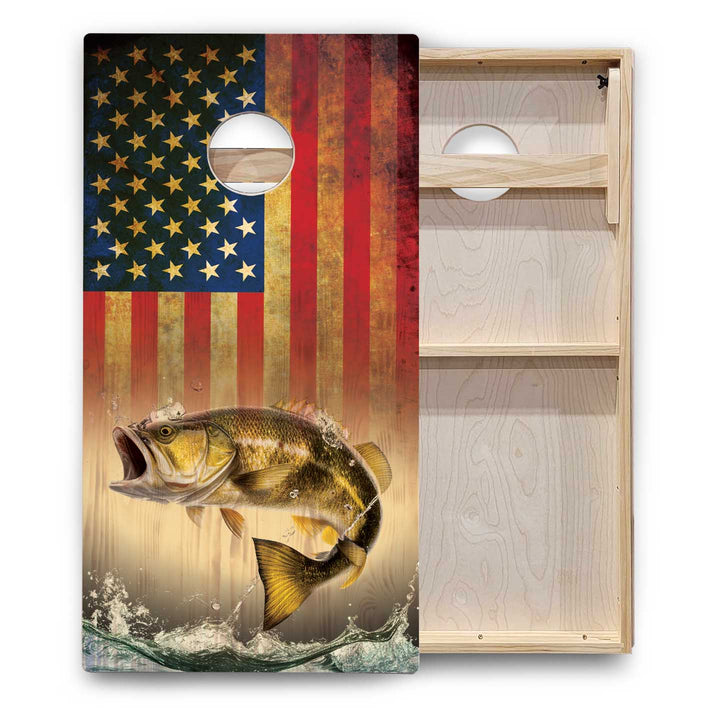 Hidden Deer & Fish Cornhole Boards - Backyard Series