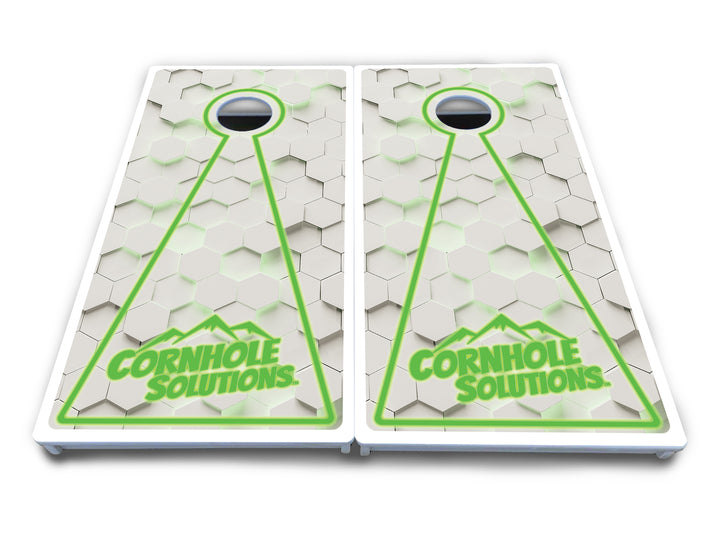 Glow Hole White Cornhole Boards - All Weather Series
