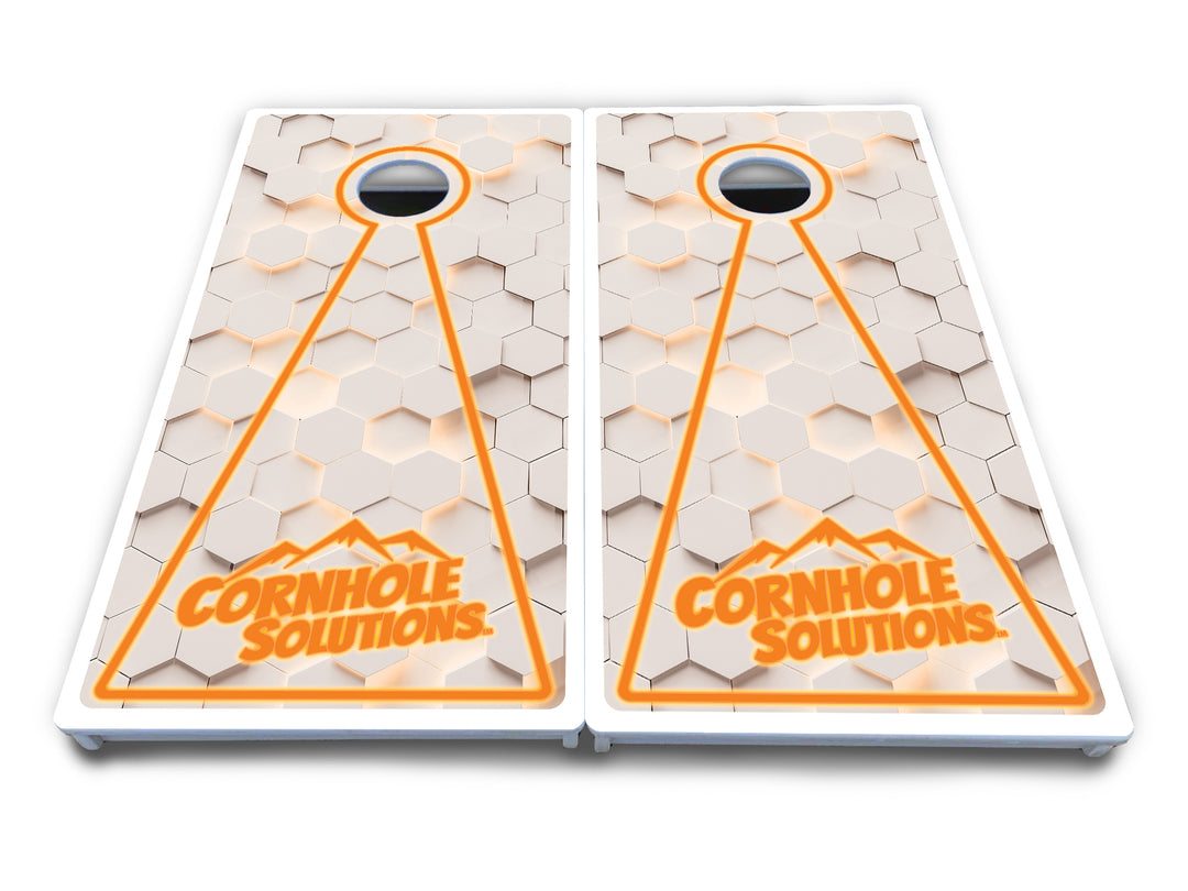 Glow Hole White Cornhole Boards - All Weather Series