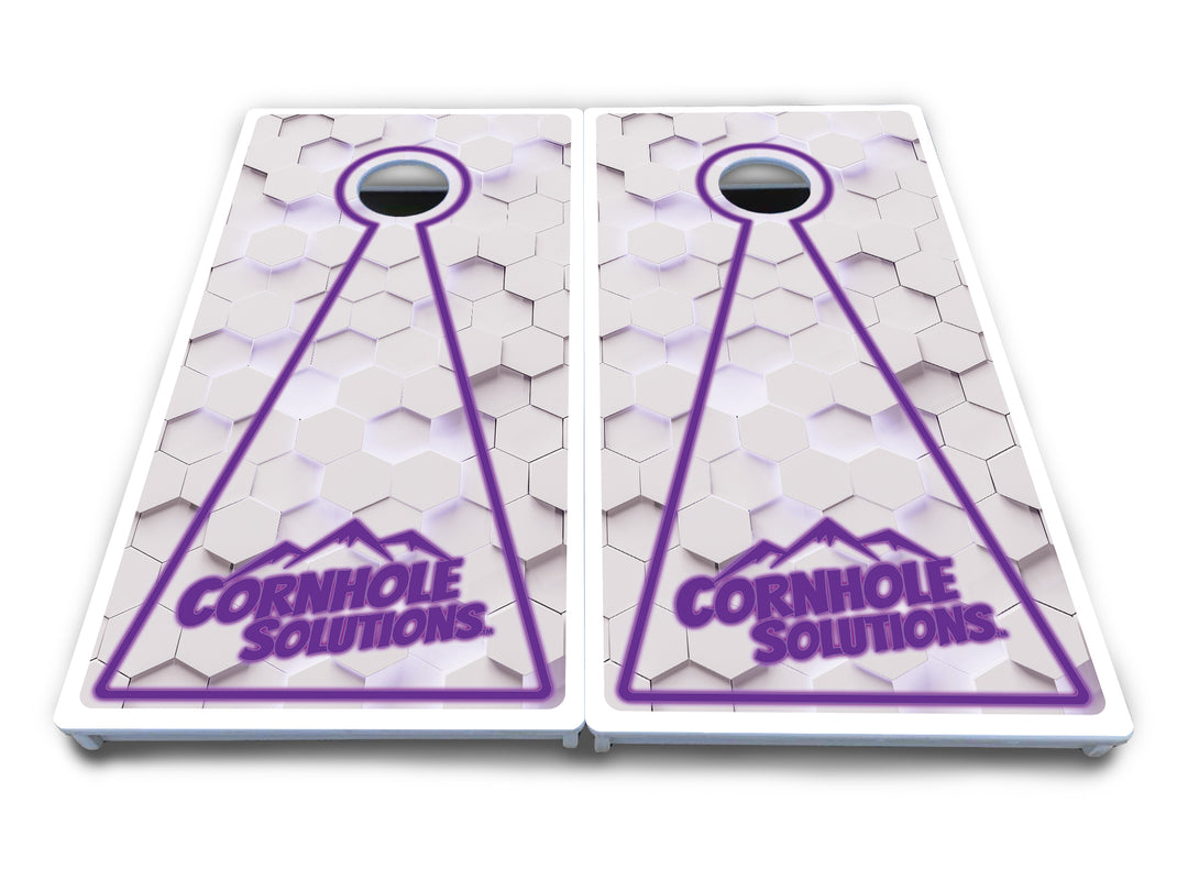 Glow Hole White Cornhole Boards - All Weather Series