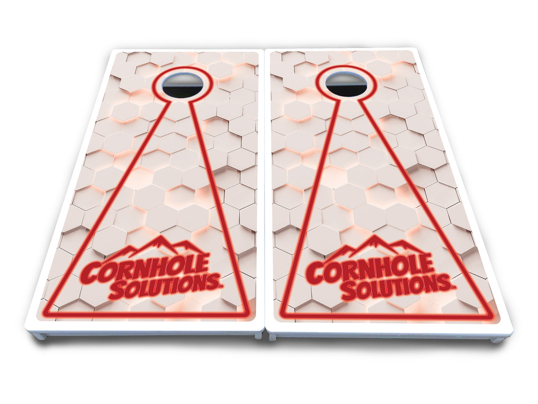 Glow Hole White Cornhole Boards - All Weather Series