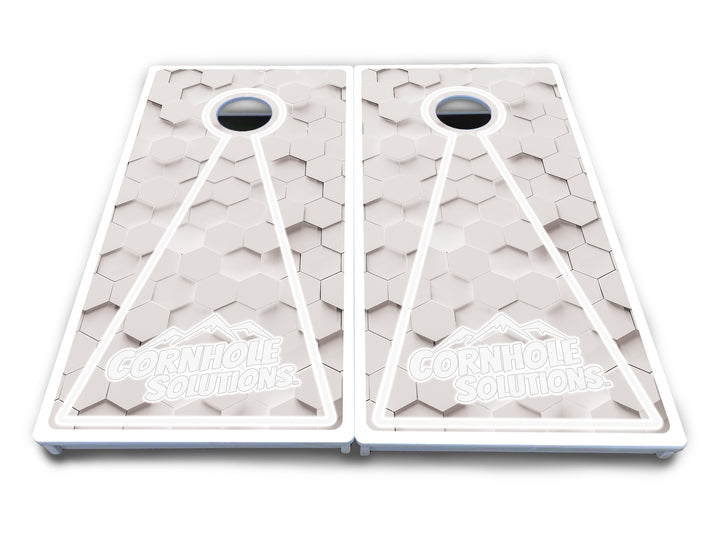 Glow Hole White Cornhole Boards - All Weather Series