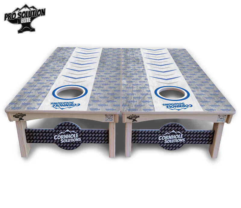 Pro Solution Elite - CS Runway Design Options - Professional Tournament Cornhole Boards 3/4" Baltic Birch - Zero Bounce Zero Movement Vertical Interlocking Braces for Extra Weight & Stability +Double Thick Legs +Airmail Blocker