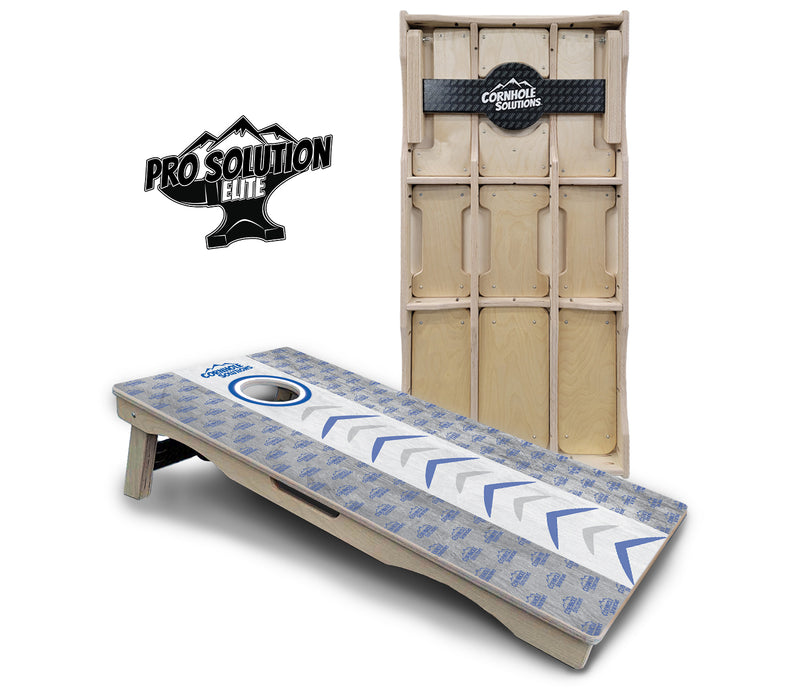 Pro Solution Elite - CS Runway Design Options - Professional Tournament Cornhole Boards 3/4" Baltic Birch - Zero Bounce Zero Movement Vertical Interlocking Braces for Extra Weight & Stability +Double Thick Legs +Airmail Blocker