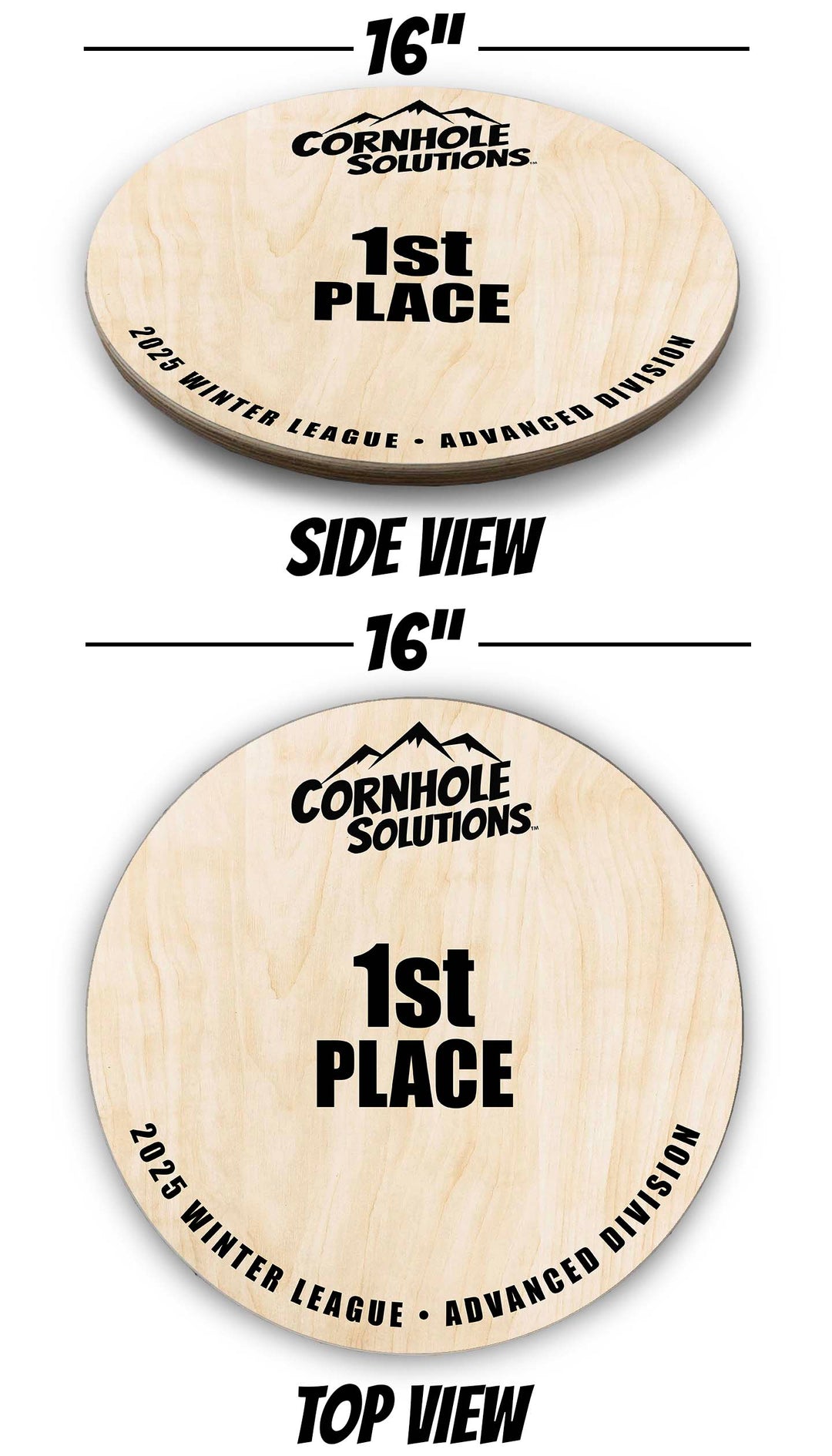 Custom Circle Cornhole Trophy - Free Shipping!