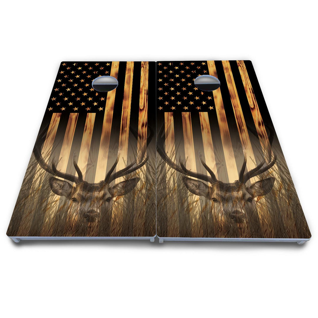 Hidden Deer & Fish Cornhole Boards - All Weather Series
