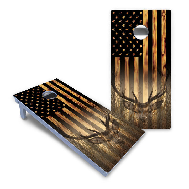 Hidden Deer & Fish Cornhole Boards - All Weather Series