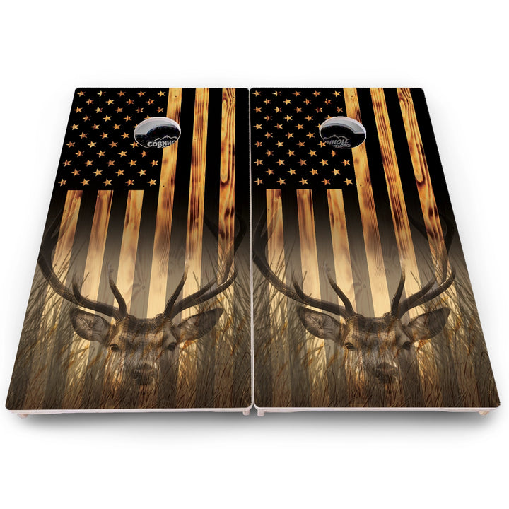 Hidden Deer & Fish Flag Cornhole Boards – Pro Lite or Pro Elite