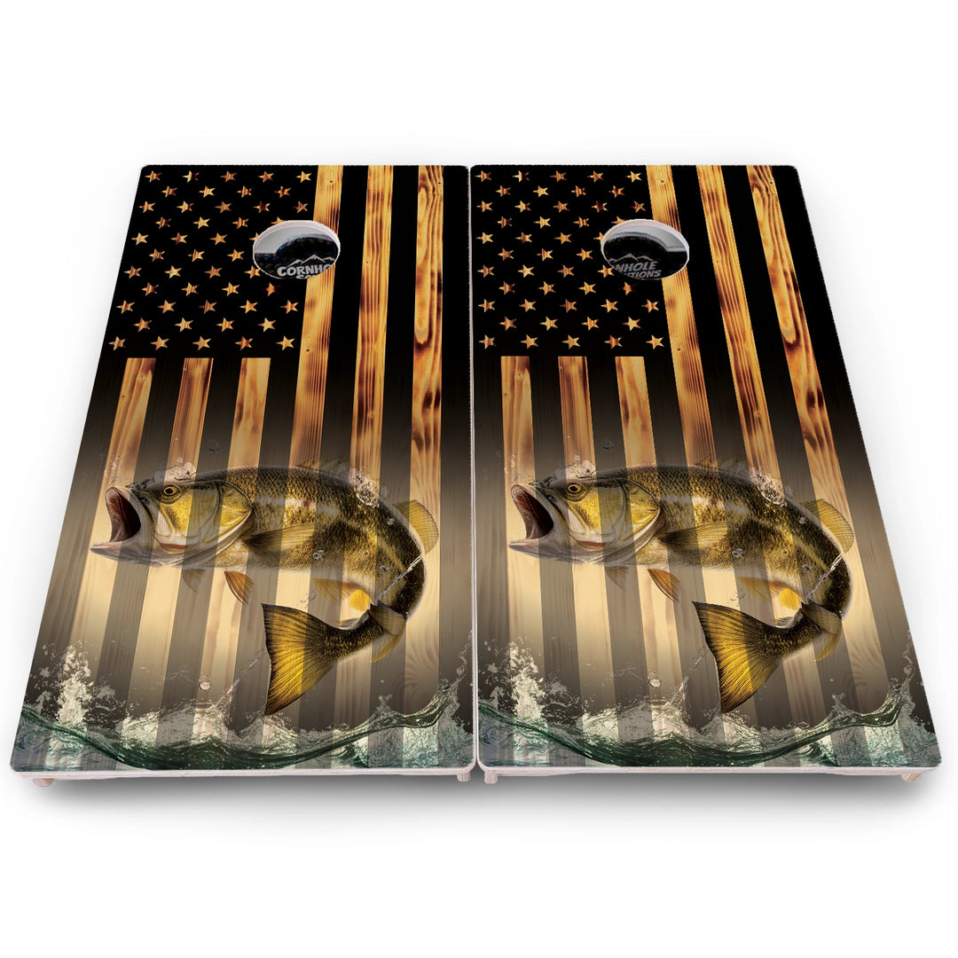 Hidden Deer & Fish Flag Cornhole Boards – Pro Lite or Pro Elite