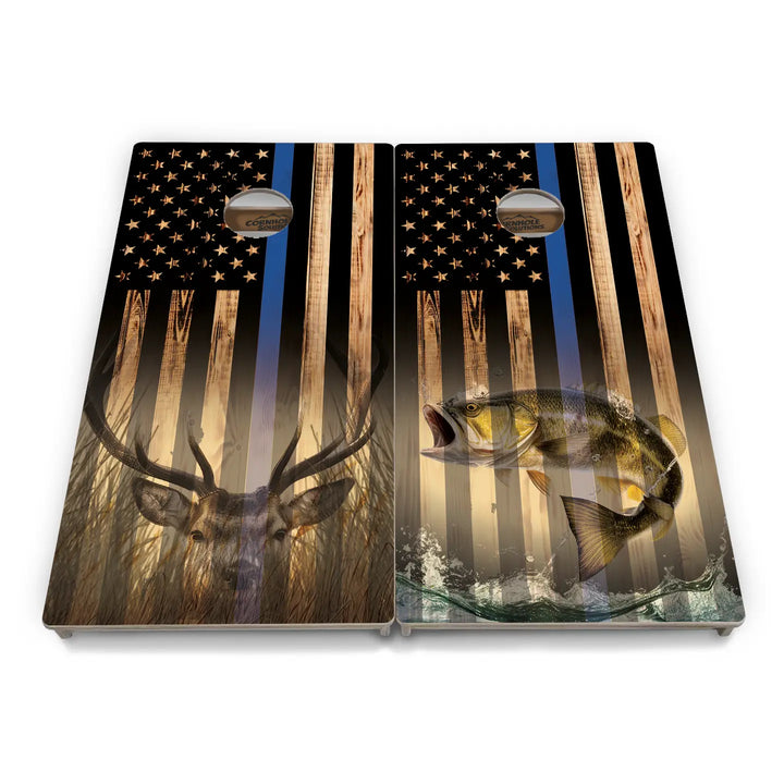 First Responder Rustic Flag Cornhole Boards – Tournament Series