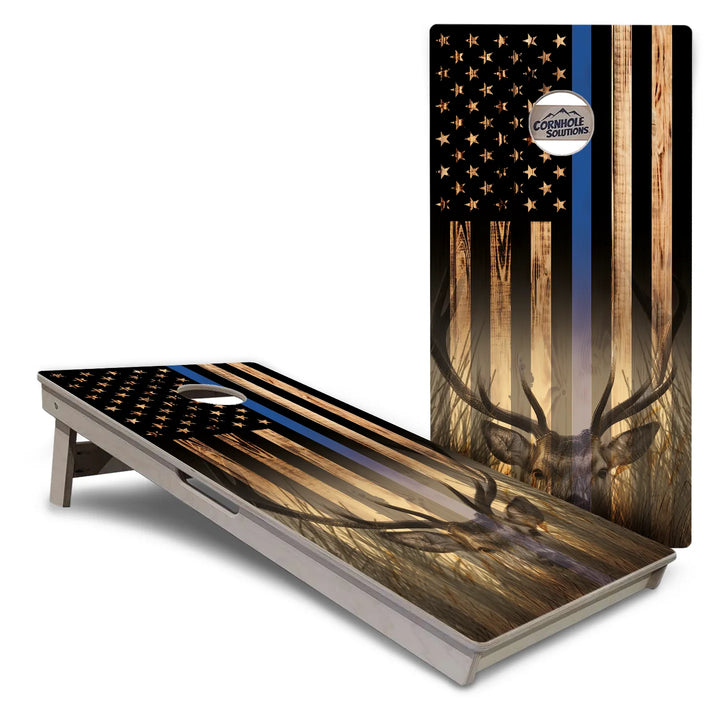 First Responder Rustic Flag Cornhole Boards – Tournament Series