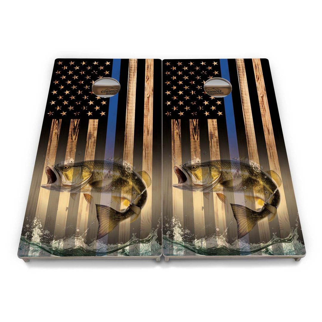 Complete Tournament Cornhole Bundle - Boards, Bags & Carrying Case - Hidden Deer/Fish