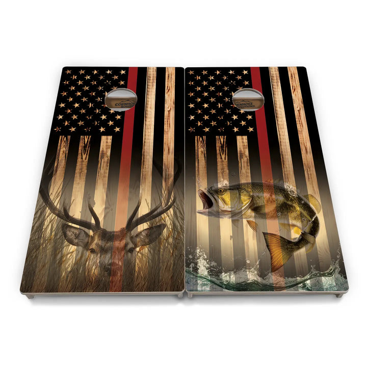 First Responder Rustic Flag Cornhole Boards – Tournament Series