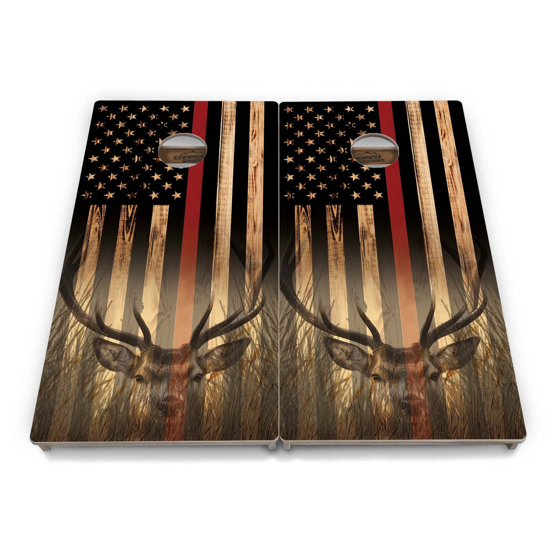 Complete Tournament Cornhole Bundle - Boards, Bags & Carrying Case - Hidden Deer/Fish