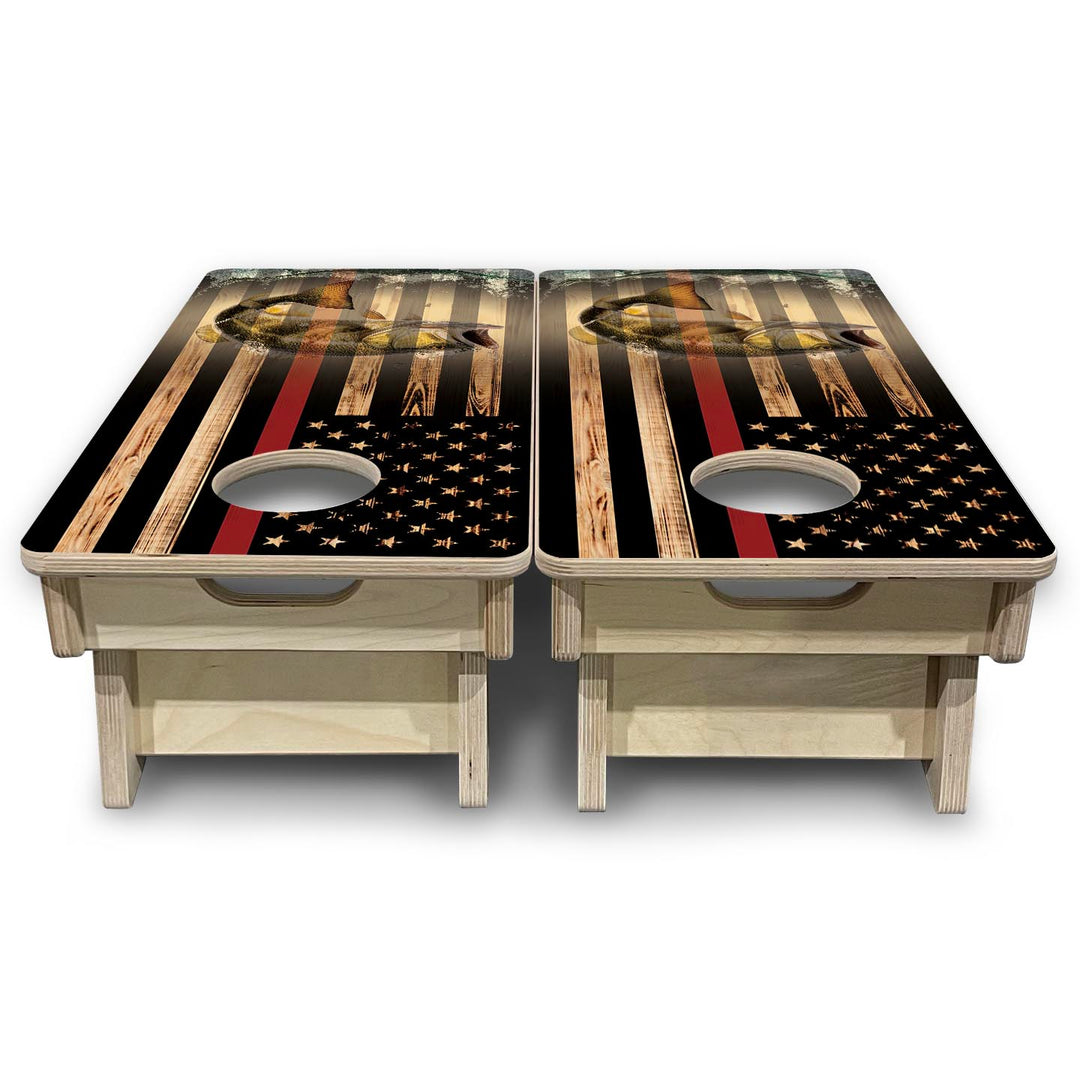 Red Line Hidden Fish Flag - Mini or Vacation Size Cornhole Boards