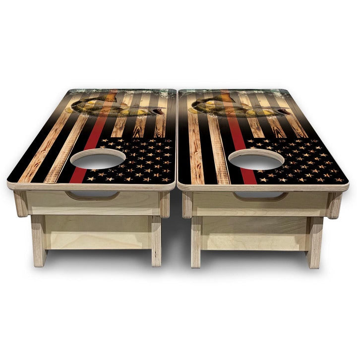 Red Line Hidden Fish Flag - Mini or Vacation Size Cornhole Boards