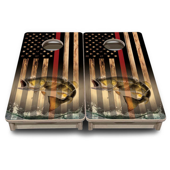Red Line Hidden Fish Flag - Mini or Vacation Size Cornhole Boards