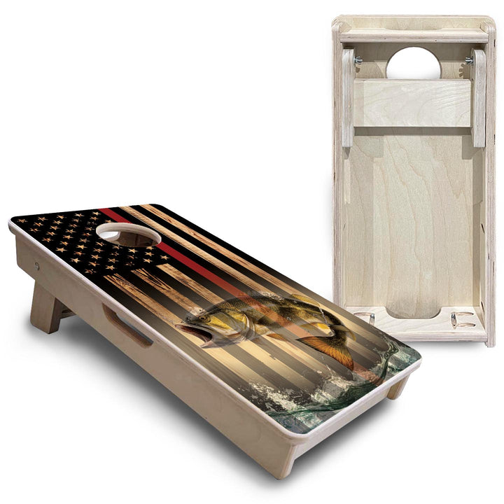 Red Line Hidden Fish Flag - Mini or Vacation Size Cornhole Boards